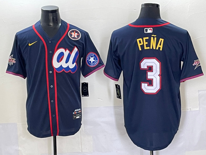 Men 2025 Houston Astros #3 Pena Drak Blue All star Nike MLB Jersey style 5->houston astros->MLB Jersey